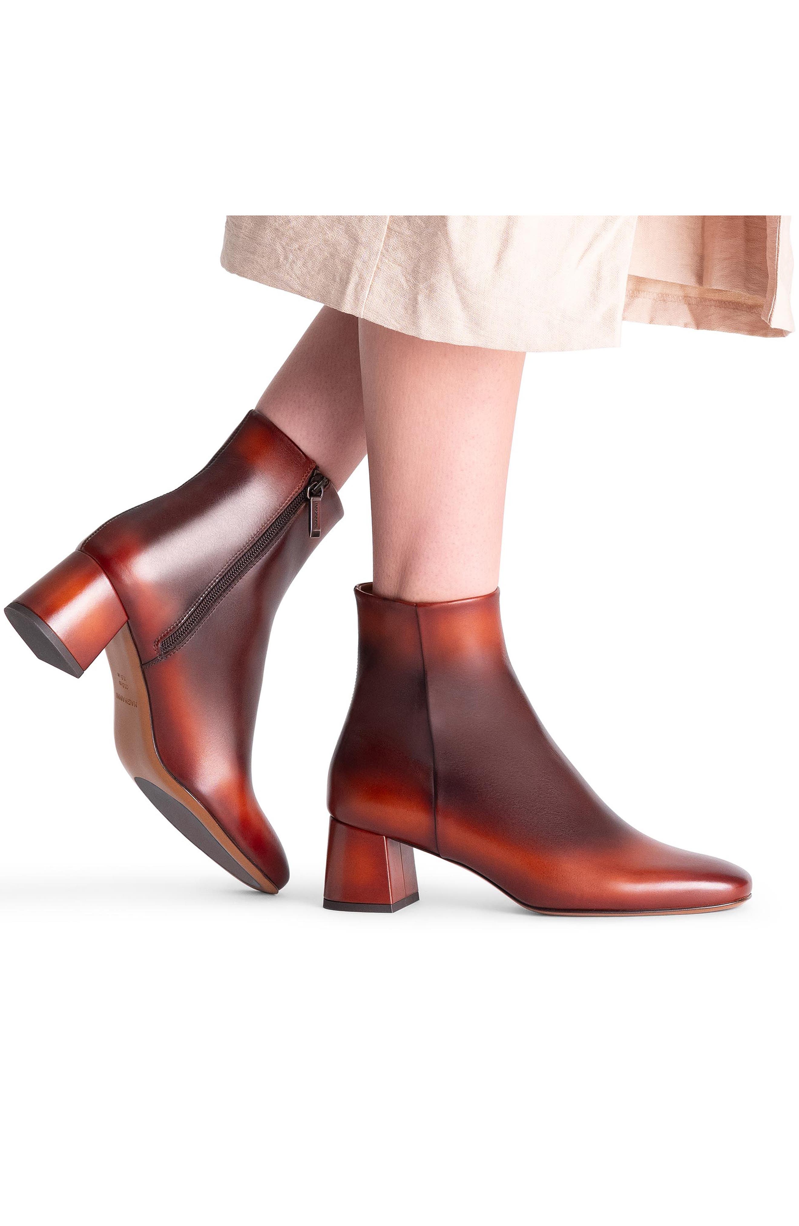 Arlyne Block Heel Bootie, Alternate, color, COGNAC