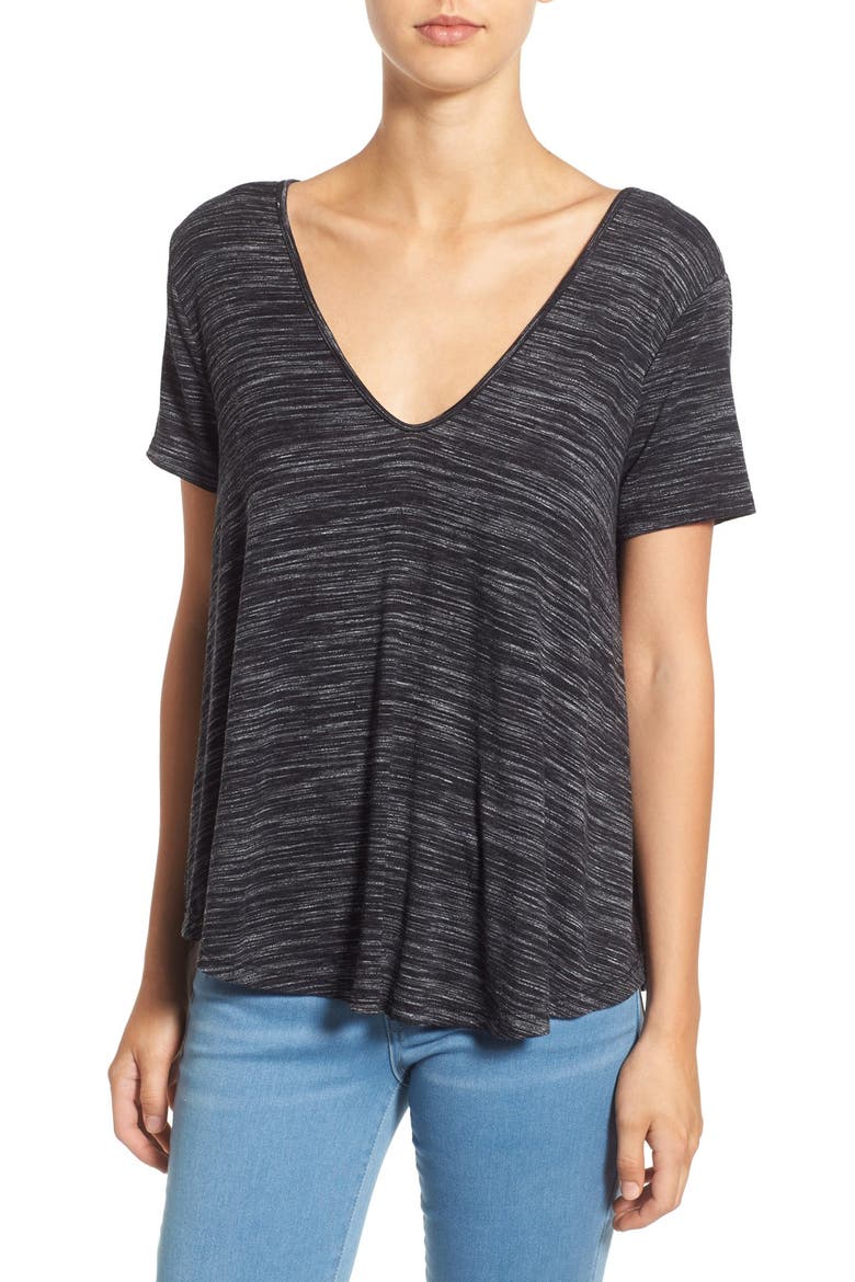 Strappy Back Tee, Main, color, CHARCOAL