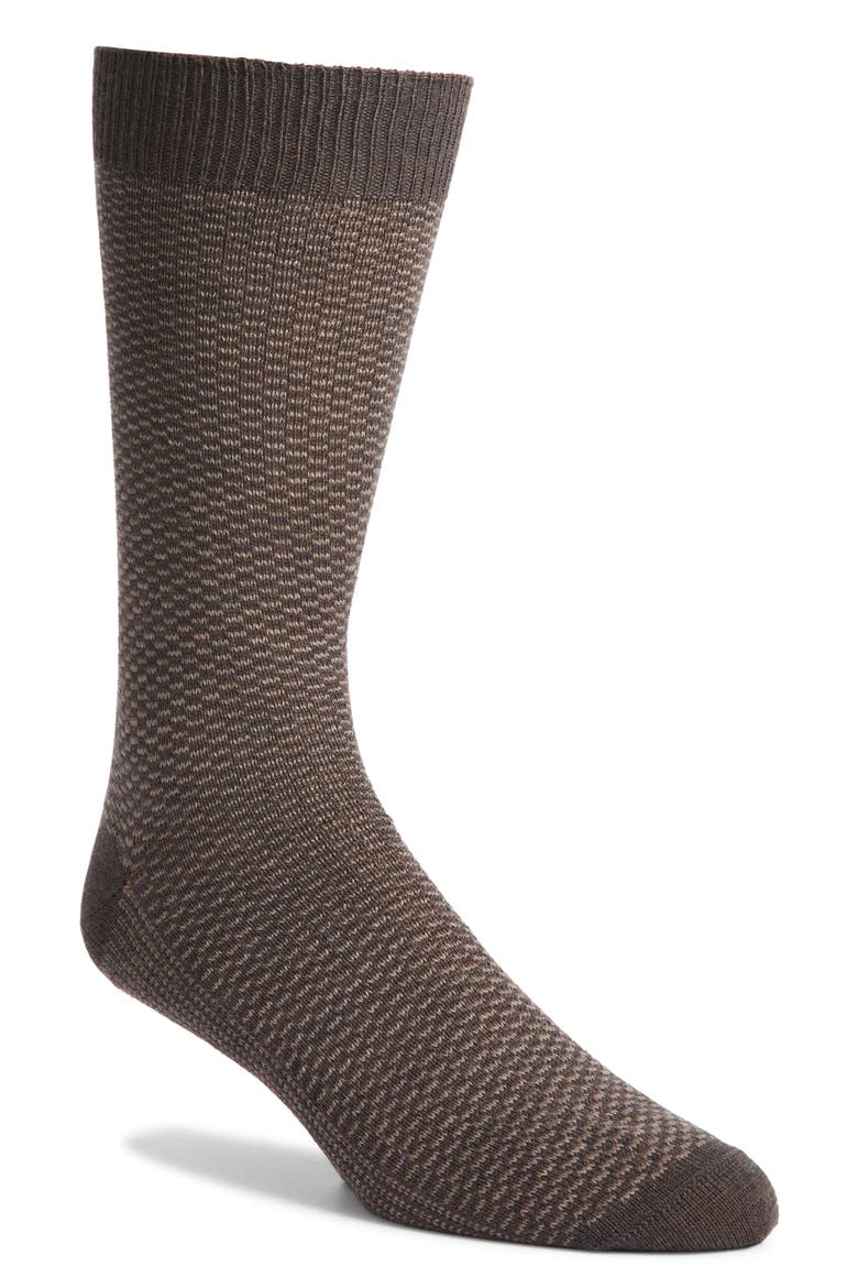 Micropattern Jacquard Wool Blend Dress Socks, Main, color, CHARCOAL