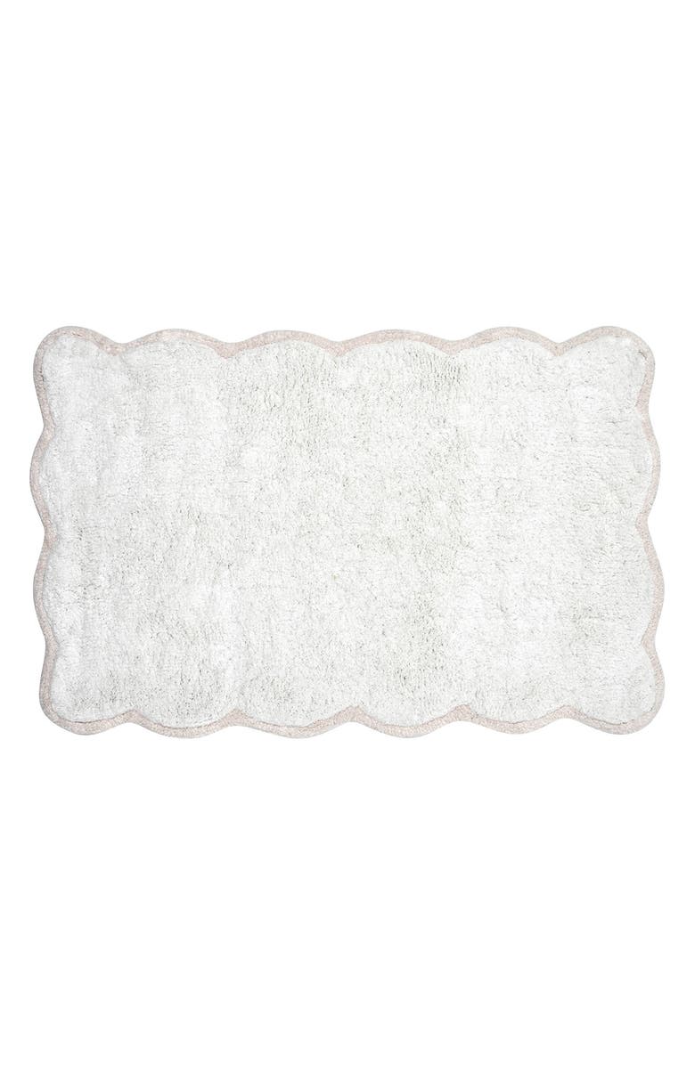 VCNY HOME Scalloped Cotton Bath Rug, Main, color, White