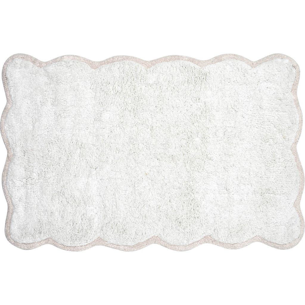 Vcny Home Scalloped Cotton Bath Rug In White