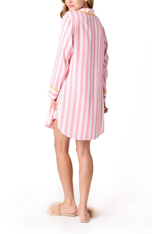 Katie Kime Retro Stripe Sleep Shirt In Pink