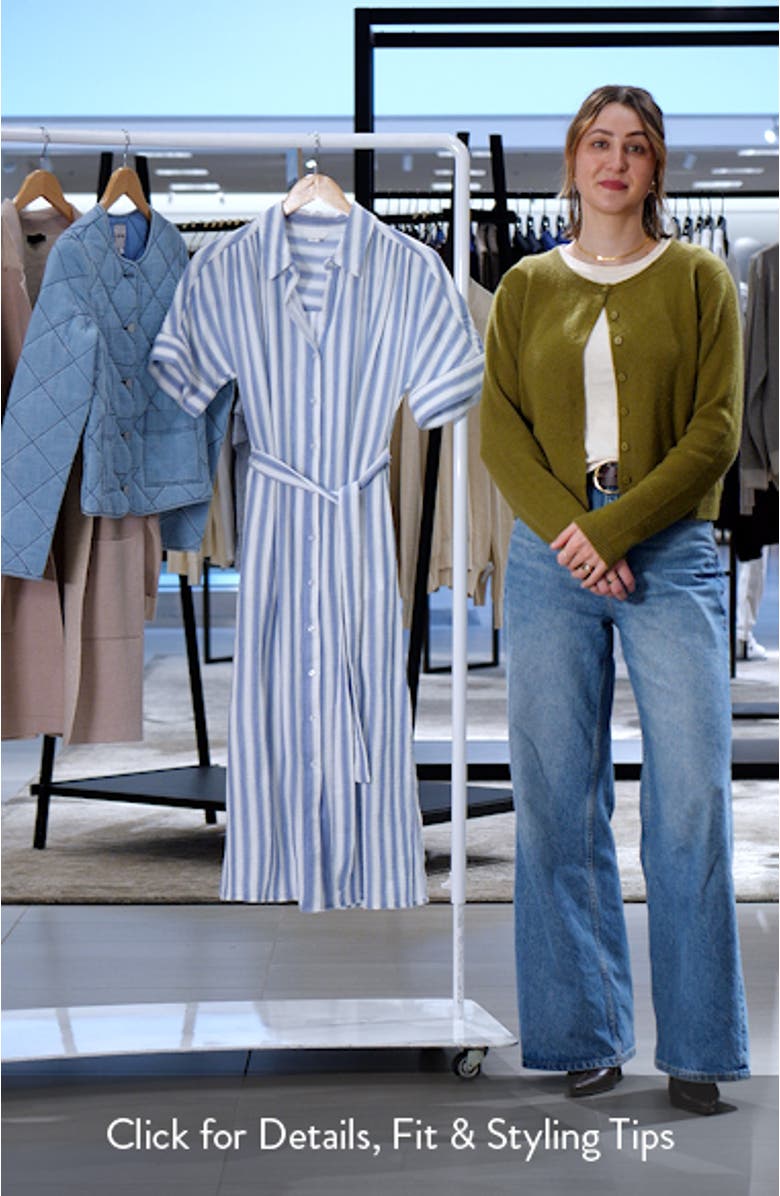 Stripe Belted Maxi Shirtdress, sales video thumbnail