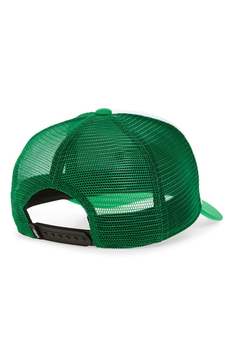 Vans Kids' Logo Patch Snapback Trucker Hat, Alternate, color, Vivid Verdant