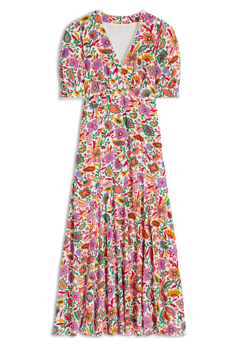 Rosie Godet Pleat Midi Dress, Alternate, color, PETAL PARADISE