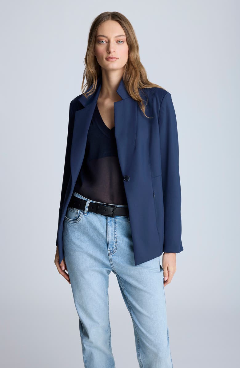 Kenneth Cole Athletic Stretch One-Button Blazer, Alternate, color, Dark Navy