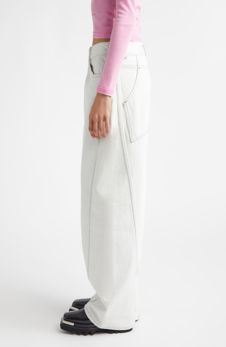 Eckhaus Latta Bend Twisted Seam Jeans, Alternate, color, Chalk
