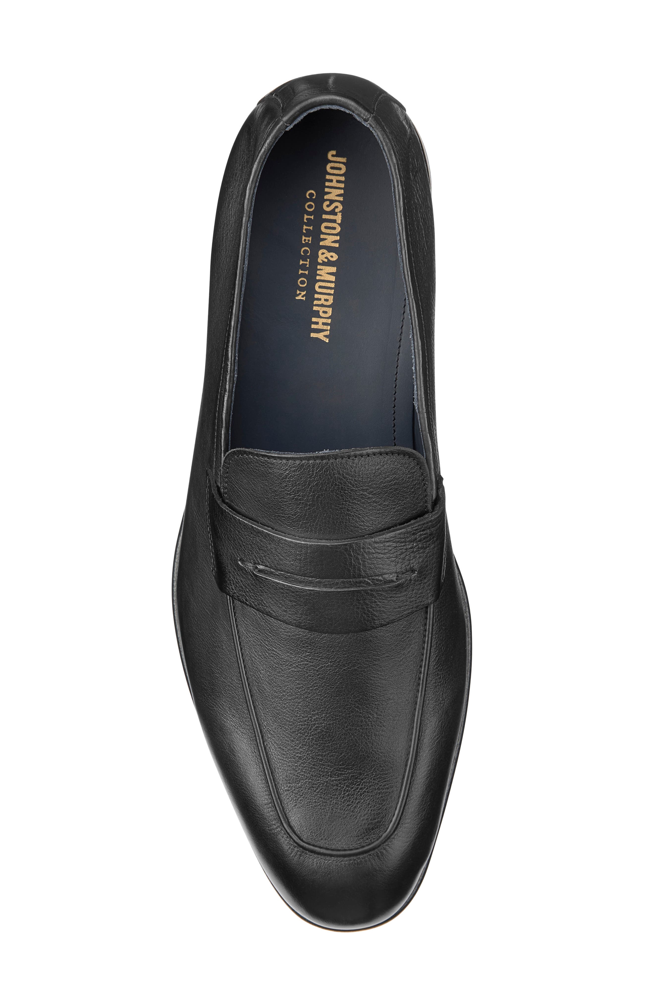 Taylor Moc Toe Penny Loafer, Alternate, color, BLACK ITALIAN CALFSKIN