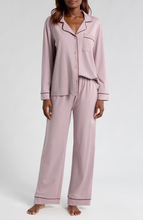 Lunya Slumberknit™ Pajamas in Dawning Mist/Fresco Burgundy 