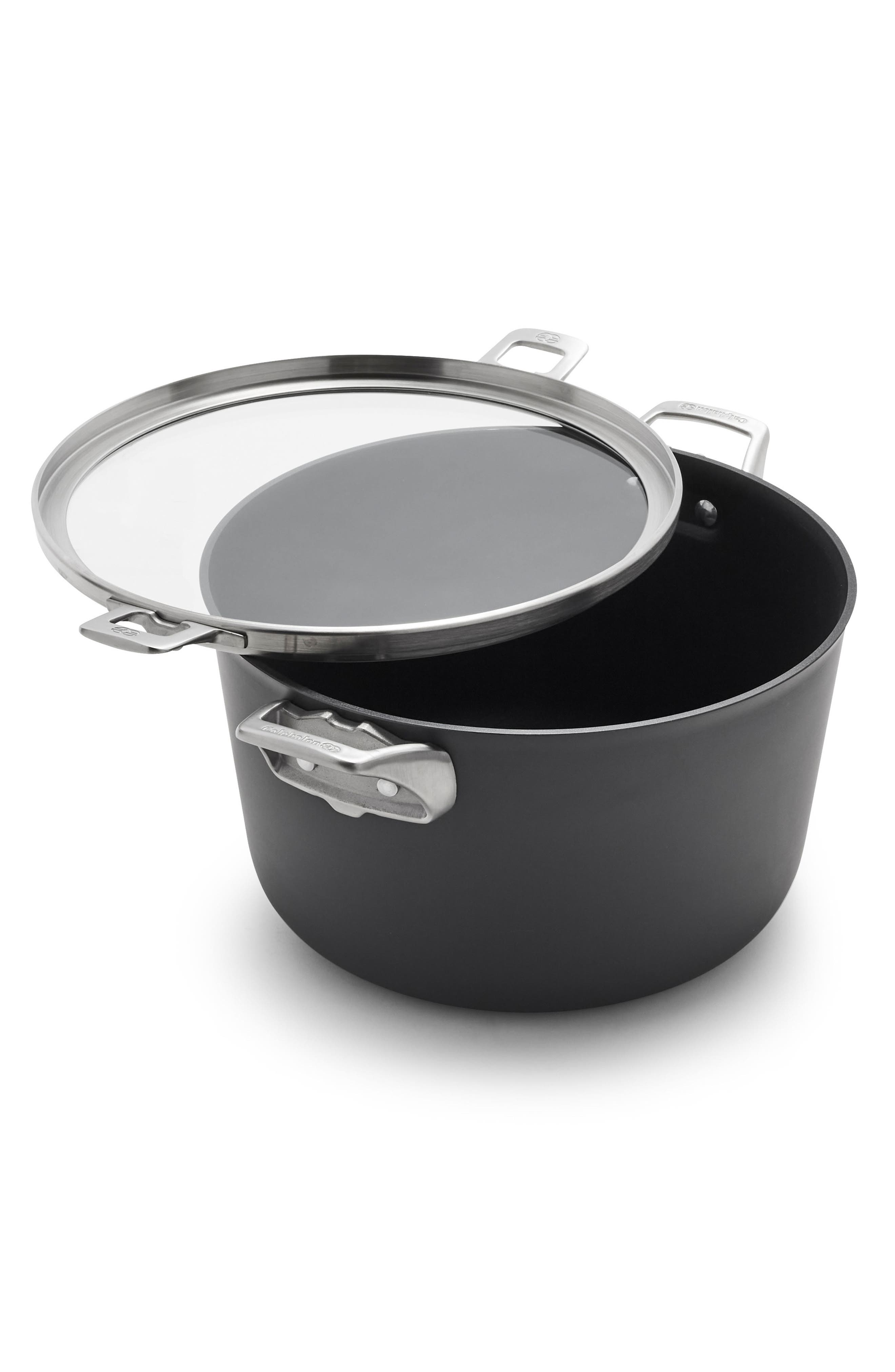 Premier Space-Saving Hard-Anodized Nonstick 12-Quart Stock Pot with Lid - Thumbnail 3