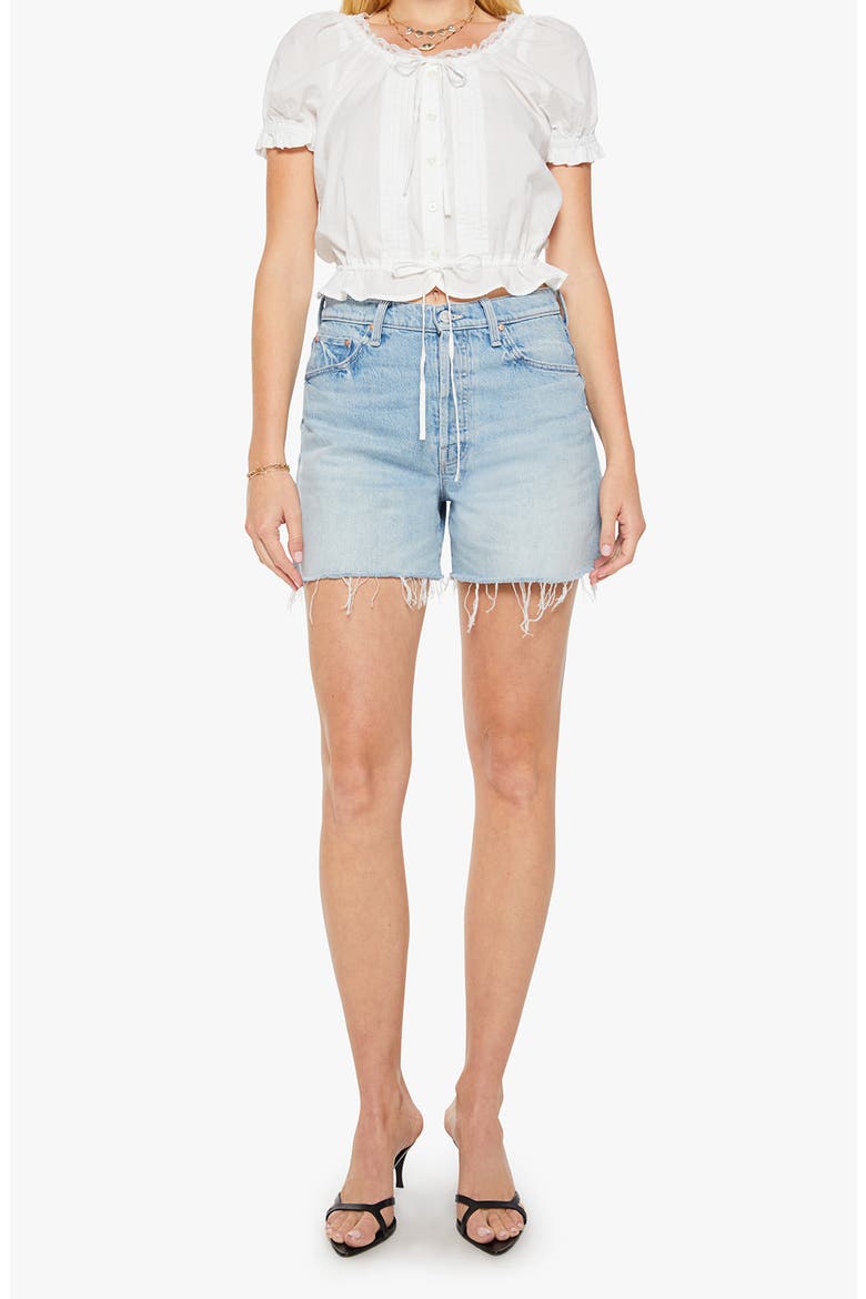 The Love Letter Cotton Drawstring Waist Shirt, Alternate, color, WHITE