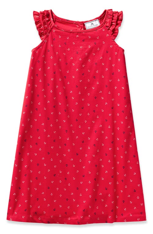 Shop Petite Plume Kids' Anchor Print Nightgown In Red
