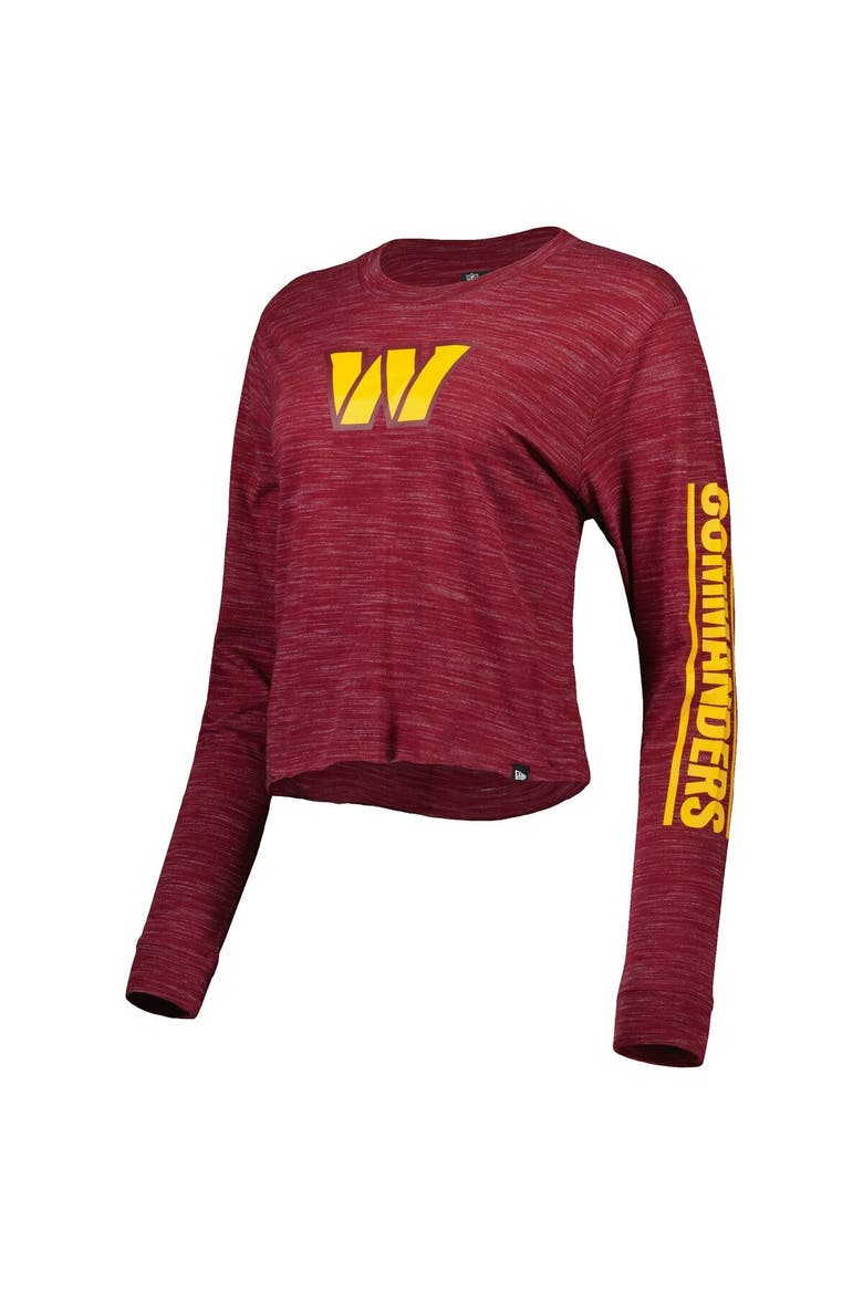 Women's New Era Burgundy Washington Commanders Crop Long Sleeve T-Shirt, Alternate, color, Burgundy