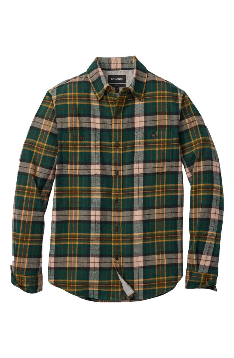 Bonobos Slim Fit Plaid Stretch Flannel Button-Up Shirt, Alternate, color, Blakely Plaid