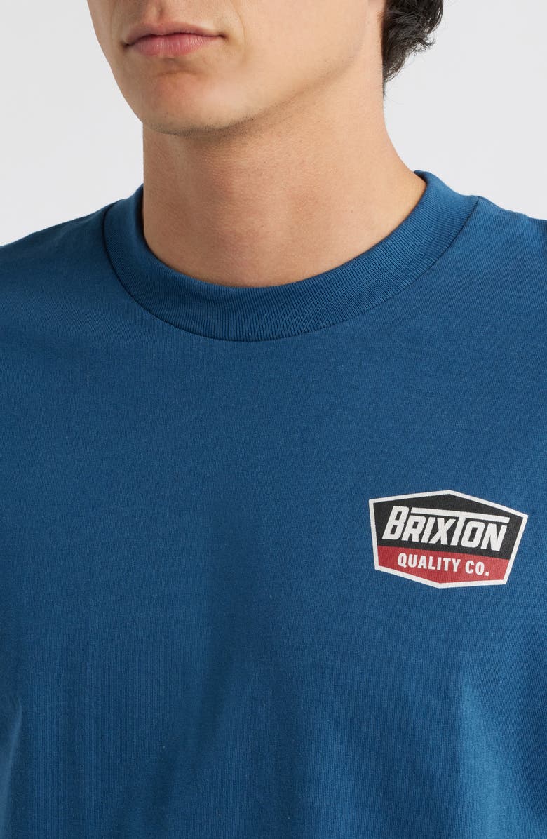 Brixton Regal Cotton Logo Graphic T-Shirt, Alternate, color, Harbor Blue/ Black/ Stone