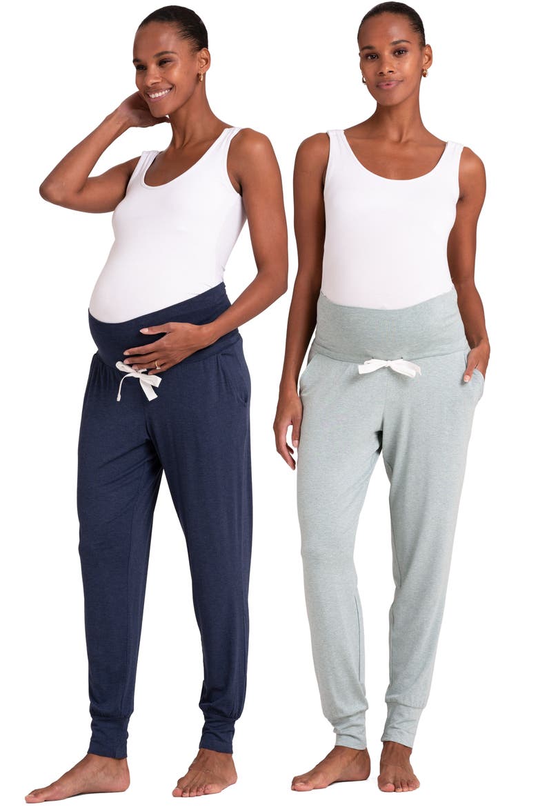 Assorted 2-Pack Maternity Joggers, Main, color, NAVY & SAGE