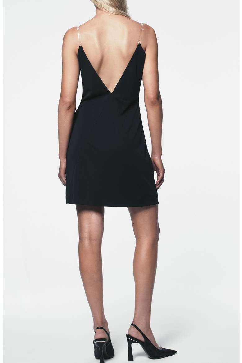 Crepe Minidress, Alternate, color, BLACK