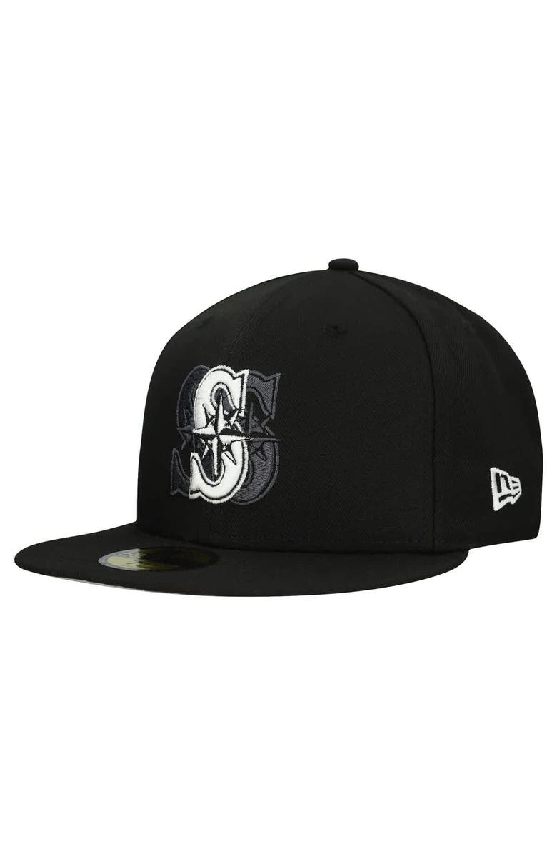 New Era Men's New Era Black Seattle Mariners Tri-Hit 59FIFTY Fitted Hat, Main, color, 