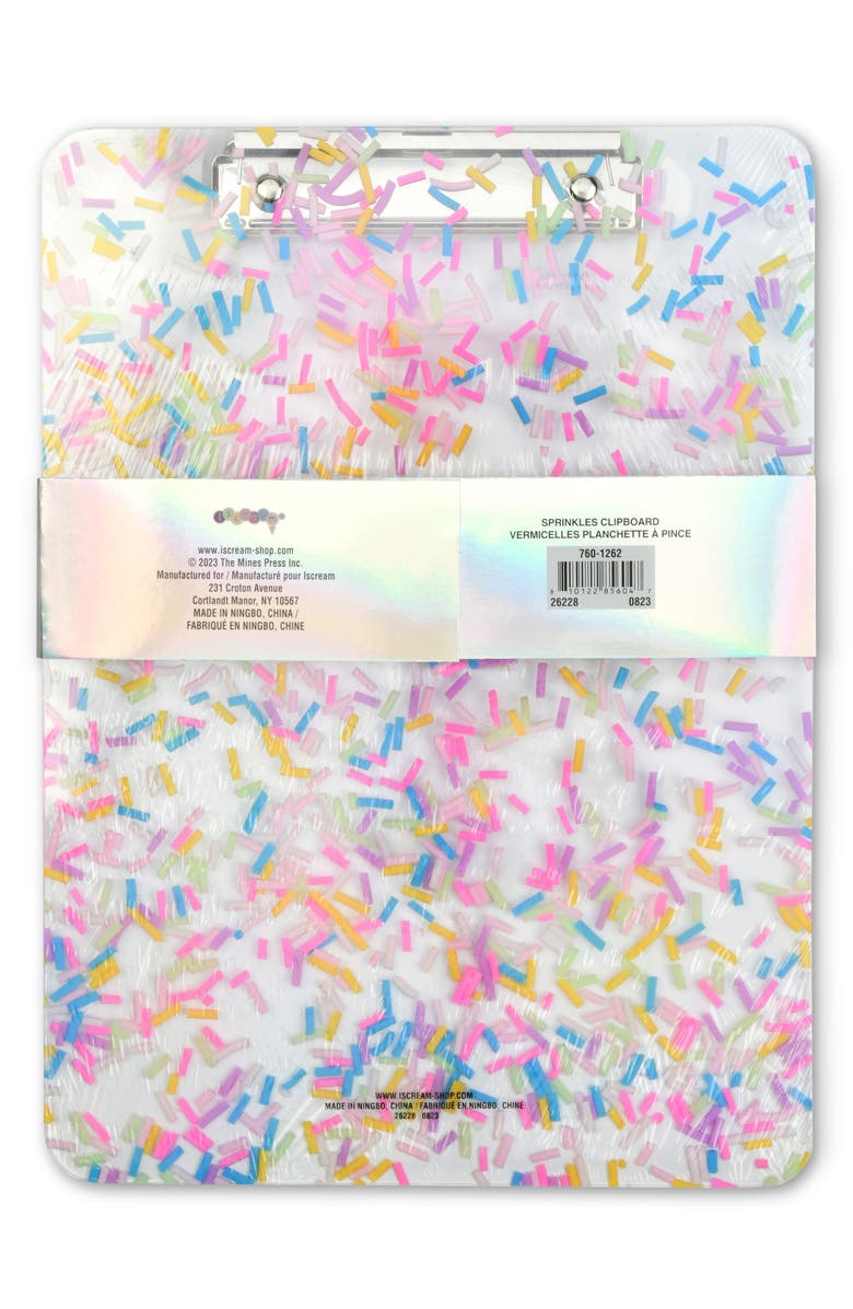 Iscream Sprinkles Clipboard, Alternate, color, White Multi