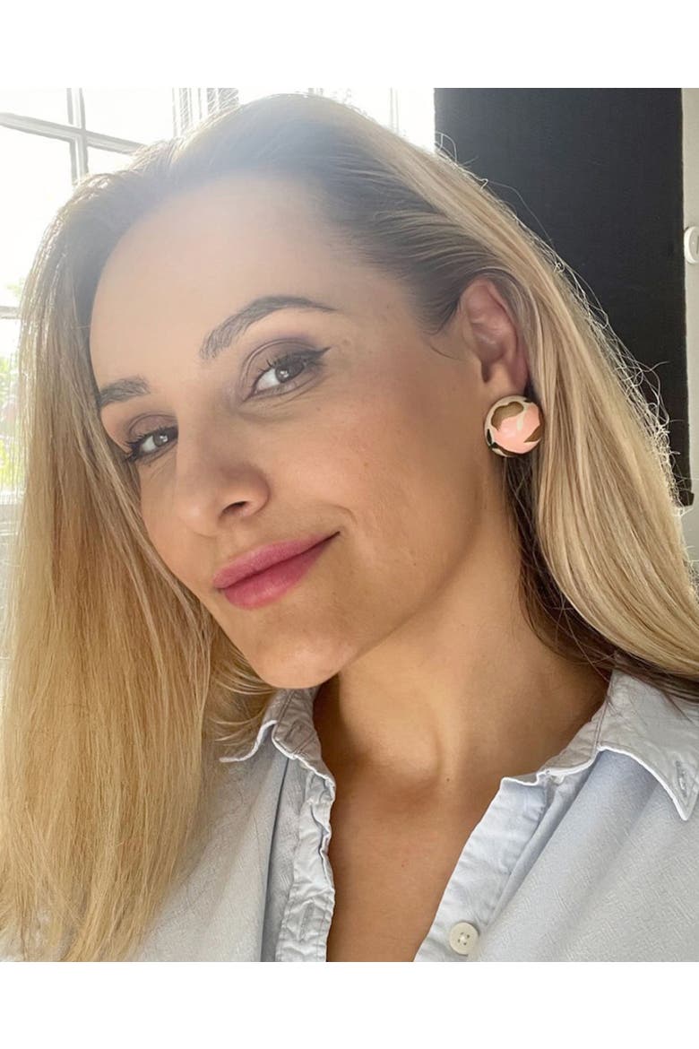 Gaia Floral Mini Earrings, Alternate, color, Powder Pink