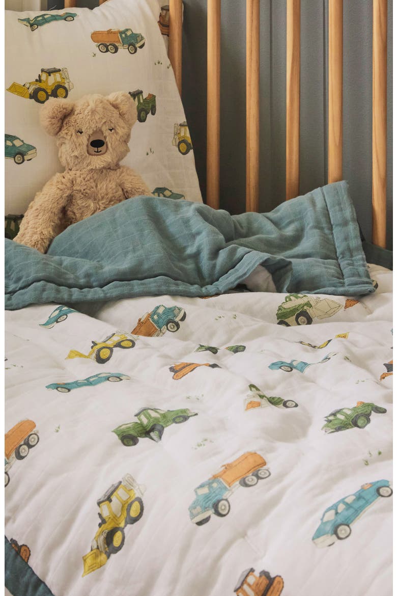 Cotton Muslin Toddler Comforter, Alternate, color, TRUCKS