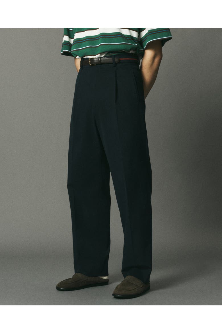 Tailored Pleated Trouser, Alternate, color, Dark Navy
