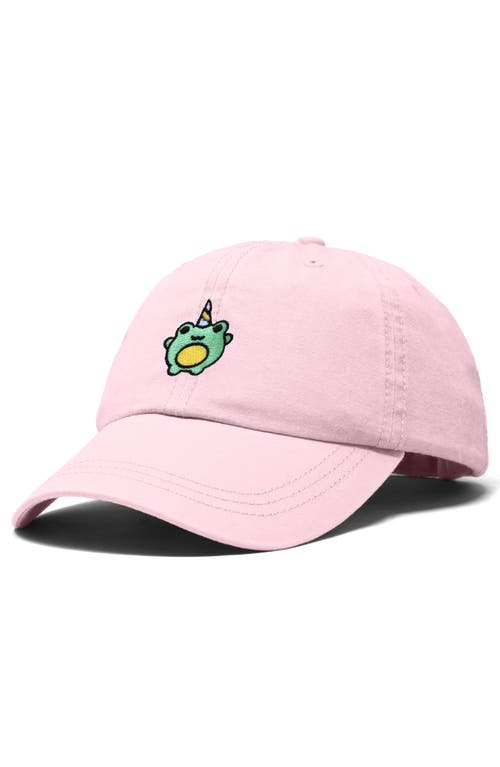 Dalix Froggy Unicorn Embroidered Cap In Washed Pink