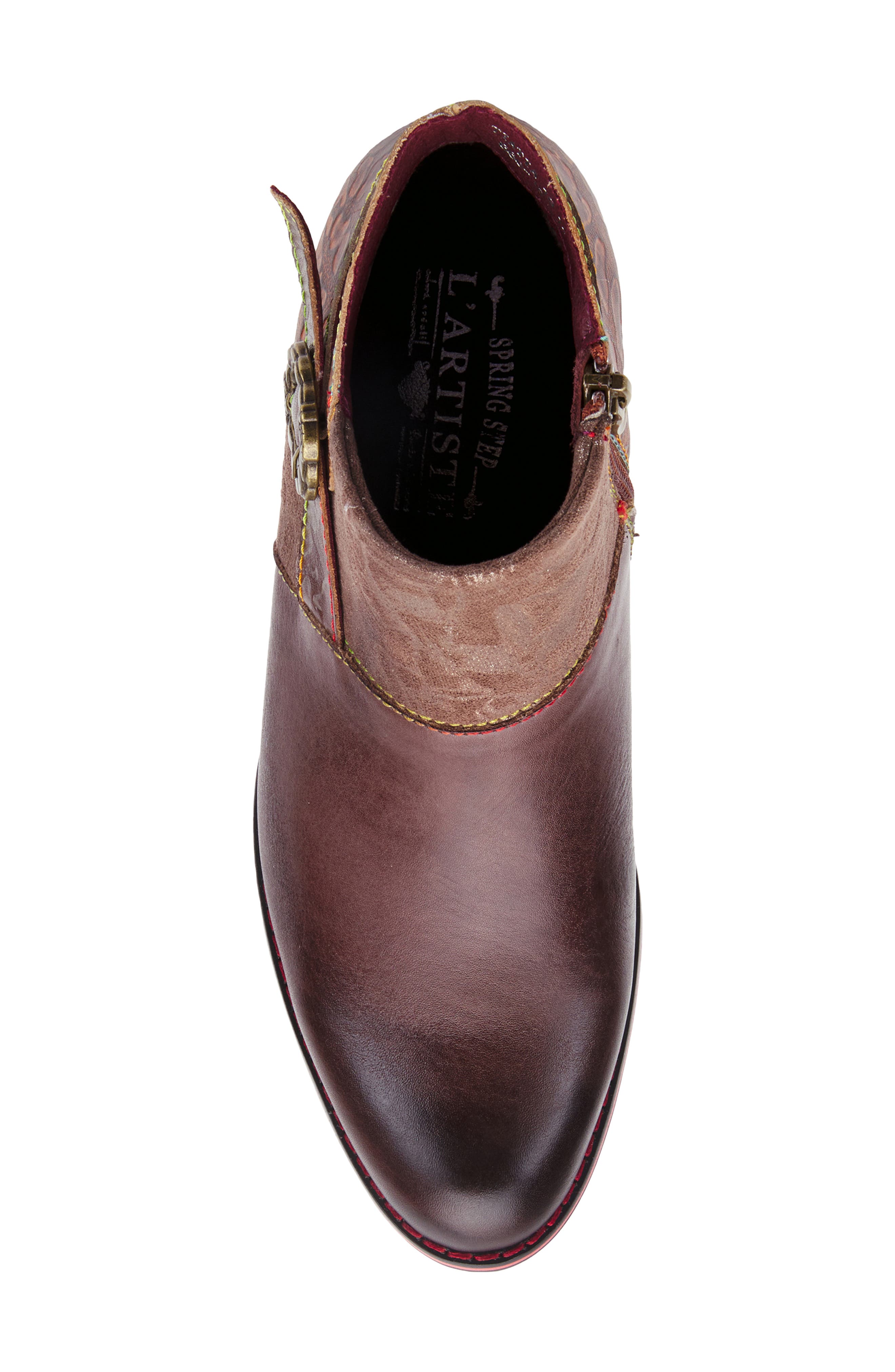 L'Artiste by Spring Step L'Artiste Tiatia Bootie, Alternate, color, Brown Leather/ Suede