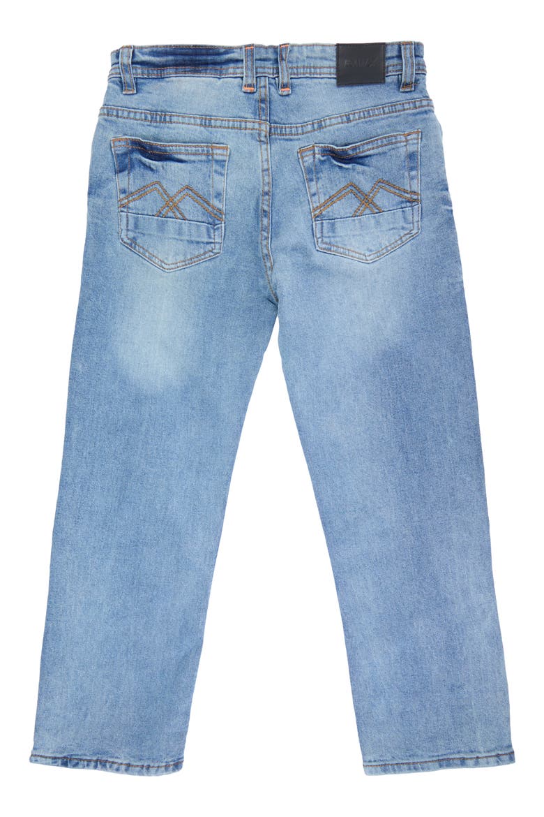 Kids' Raw X Rip & Repair Distressed Neon Stitch Jeans, Alternate, color, LIGHT STONE