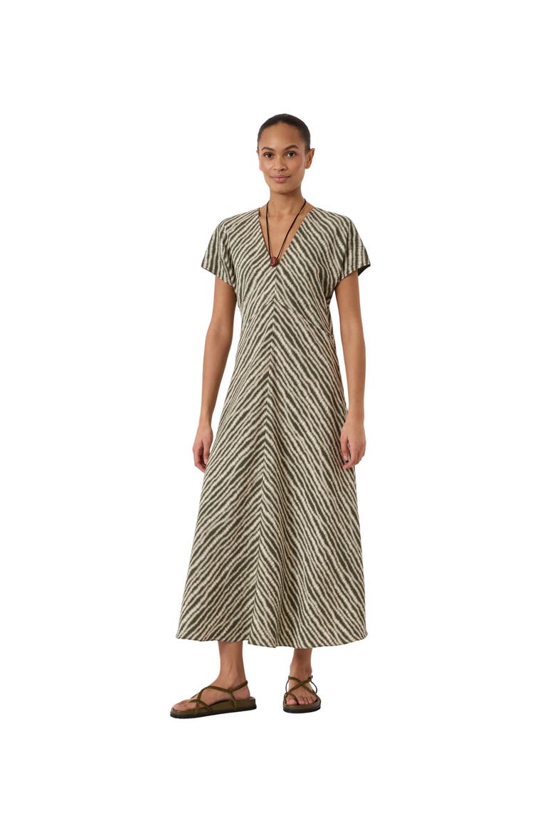 Grace Air Flow V-Neck Midi Dress, Main, color, Blurred Lines Green