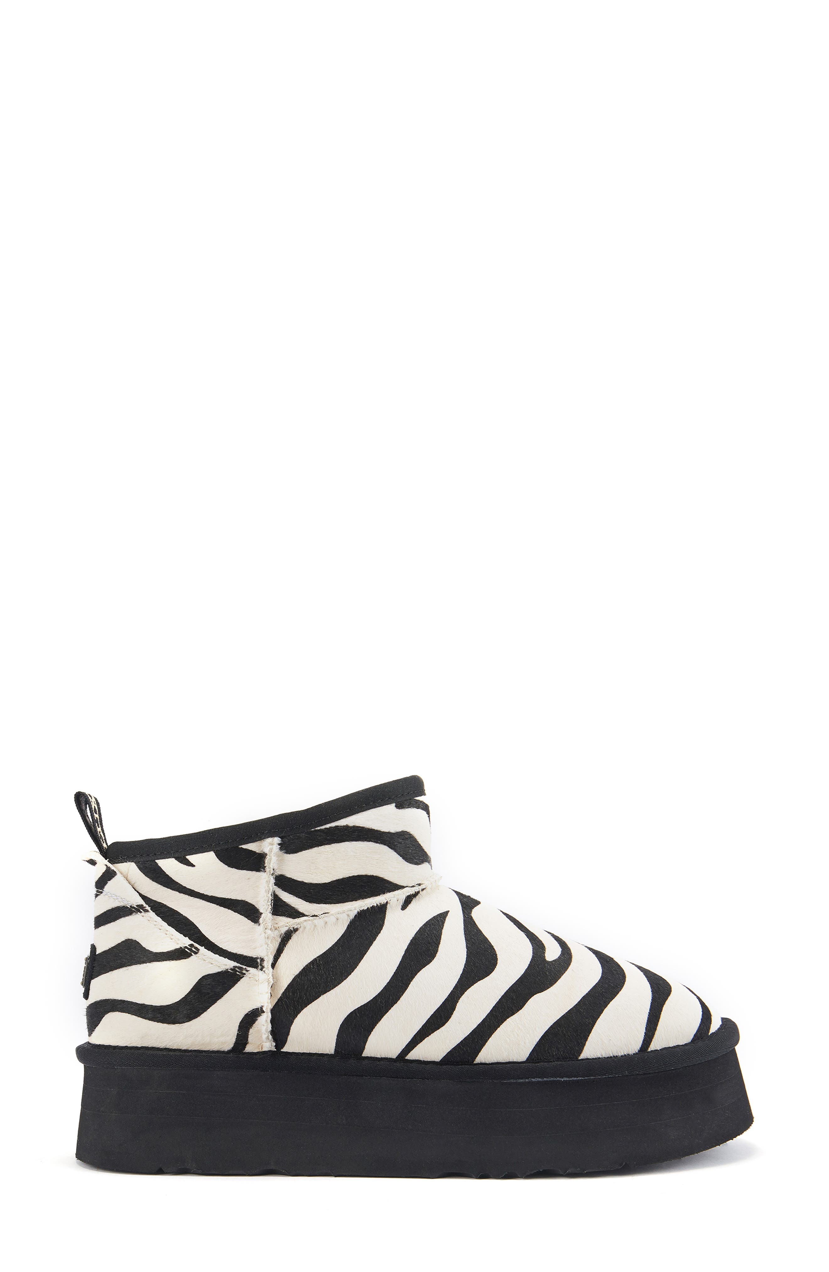 Australia Luxe Collective Cosy Genuine Shearling Zebra Ultra Platform Bootie, Alternate, color, Zebra Mono