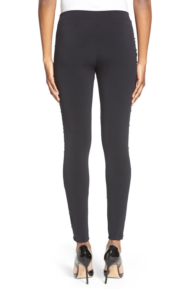 Sequin Front Leggings, Alternate, color, BLACK/SILVER