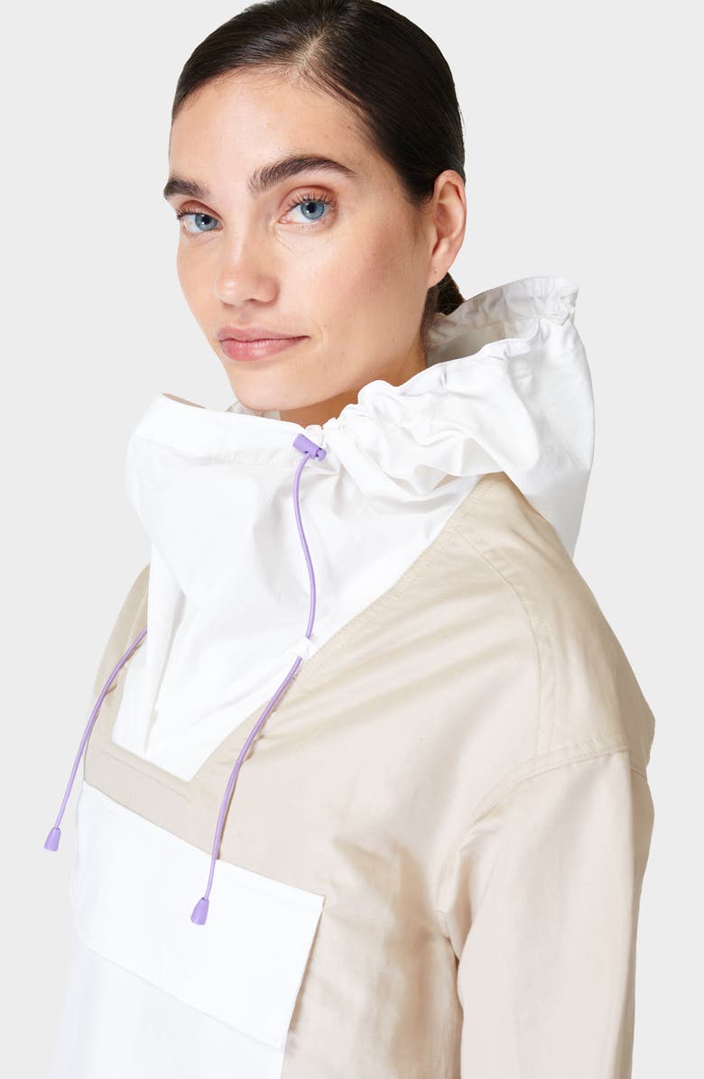 Sweaty Betty Nomad Colorblock Hooded Pullover Jacket, Alternate, color, Pebble Bei