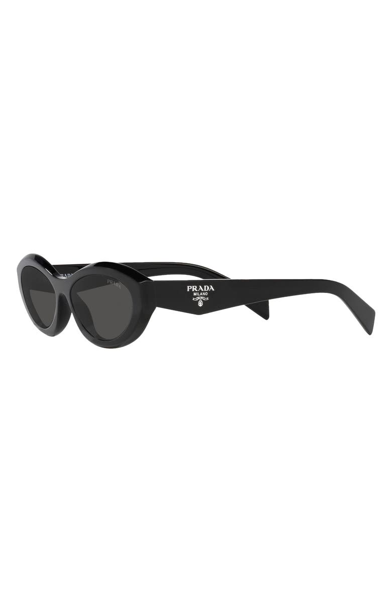 Prada 55mm Irregular Sunglasses, Alternate, color, Black
