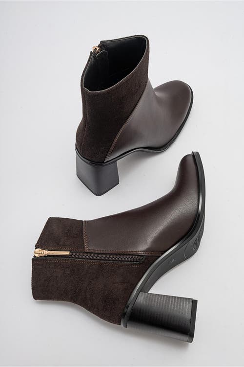 Prologue Shoes Ropa Block Heel Zip Boot In Brown