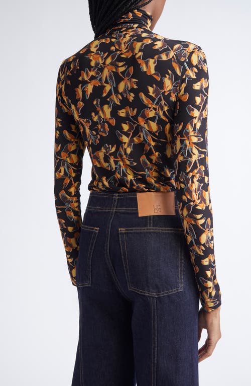 Ulla Johnson Aurelia Jersey Long Sleeve Turtleneck Top Solaris In Multi