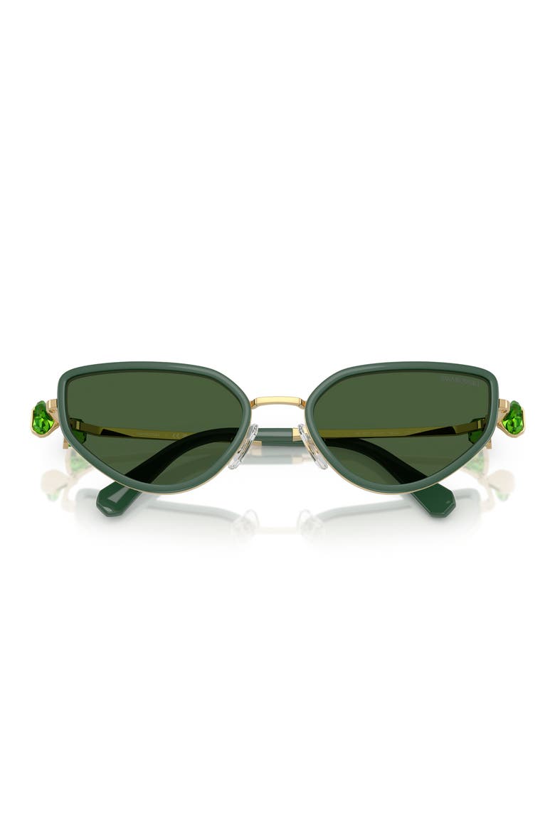 56mm Irregular Sunglasses, Alternate, color, GOLD GREEN