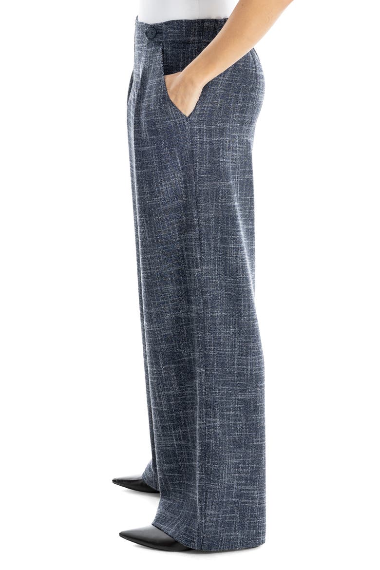 Soft Pleat Front Trousers, Alternate, color, DARK NAVY MELANGE