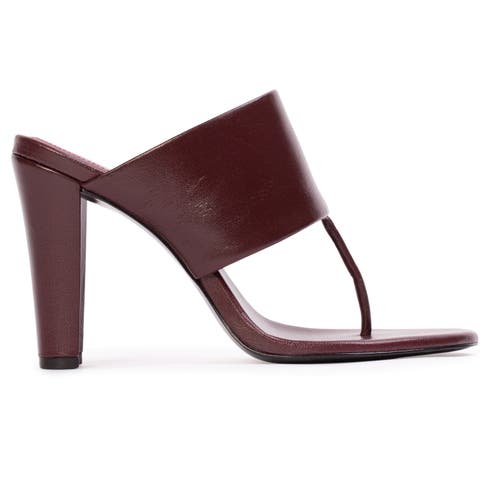 Black Suede Studio Dana 95 Thong Sandal In Burgundy