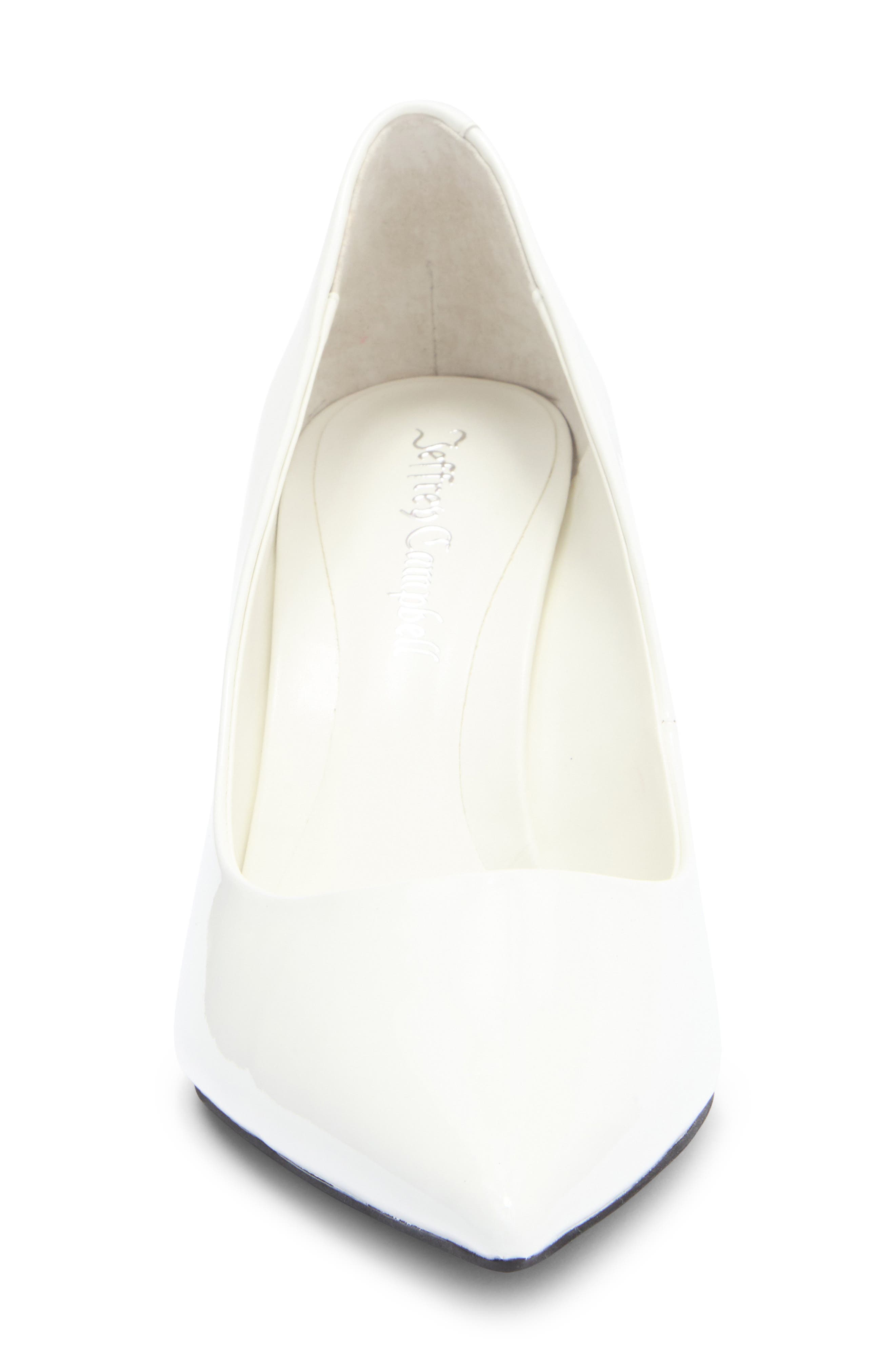 Jeffrey Campbell Nikia Pointed Toe Pump, Alternate, color, White Patent