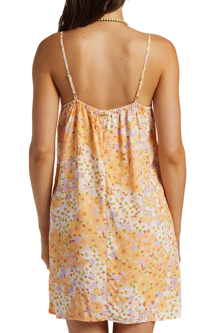 '90s Babe Floral Print Mini Sundress, Alternate, color, PEACH WHIP