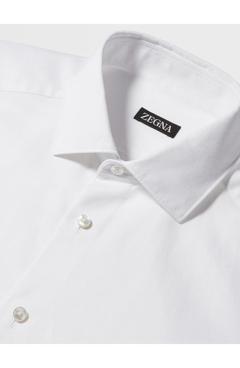 ZEGNA Garment Washed Cotton & Linen Button-Up Shirt, Alternate, color, White