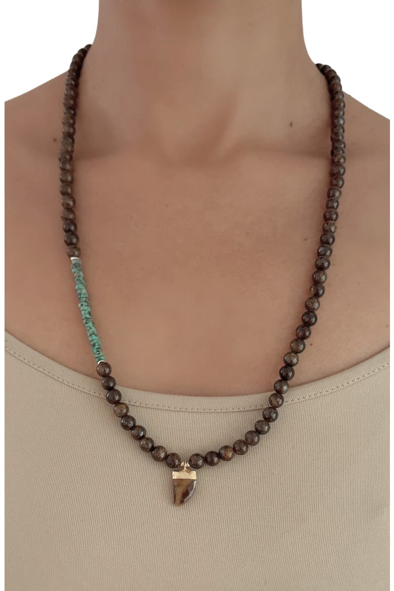 Ruge Horn Pendant Necklace, Alternate, color, TURQUOISE