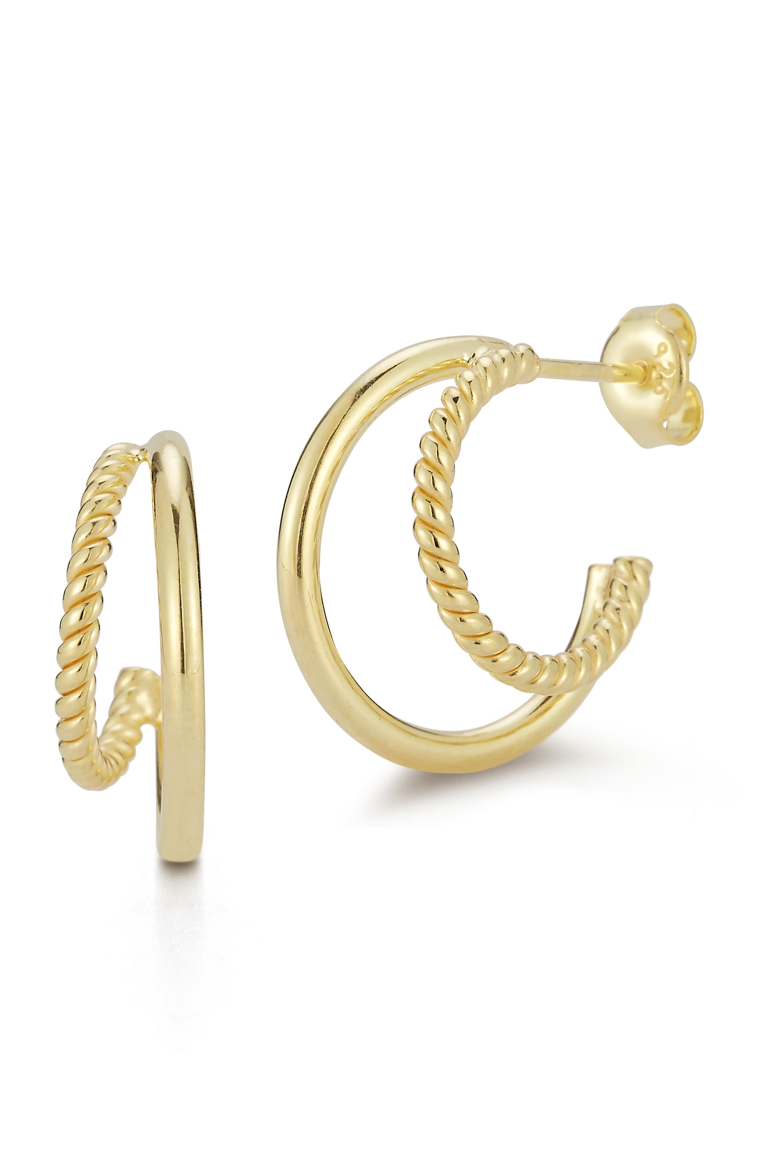 GLAZE JEWELRY Double Row Huggie Hoop Earrings