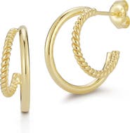 GLAZE JEWELRY Double Row Huggie Hoop Earrings