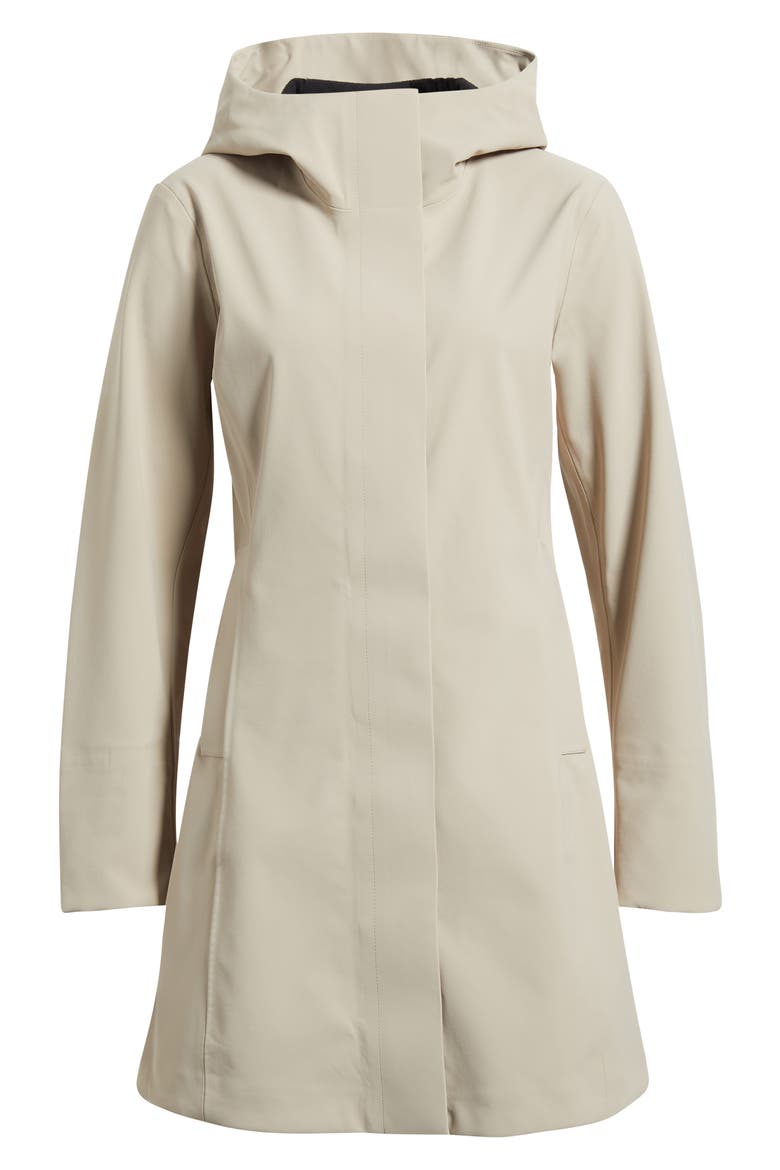 Clementine Hooded Raincoat, Alternate, color, STONE BEIGE