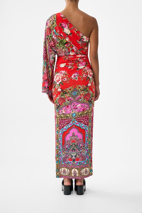 Camilla One Shoulder Jersey Dress In Red