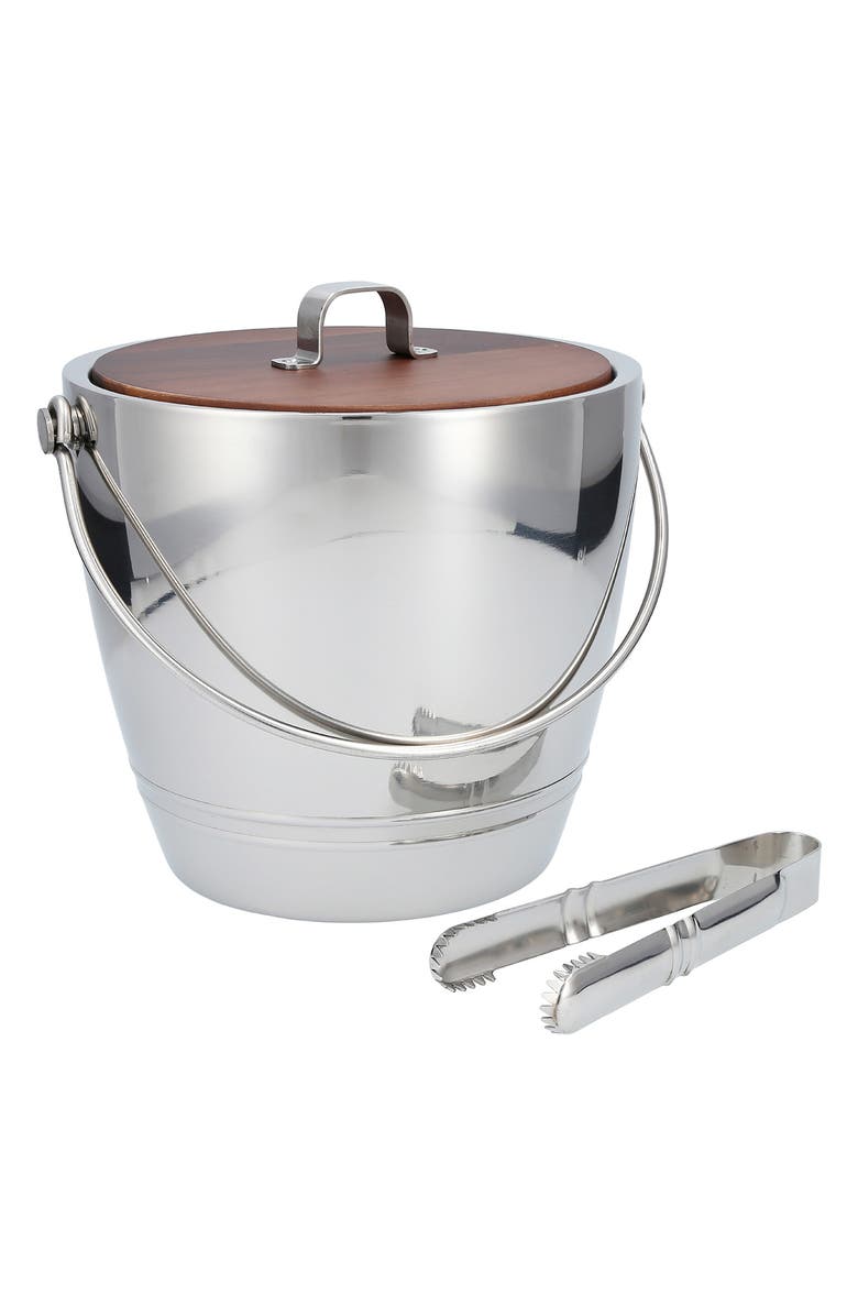 Fortessa Crafthouse Ice Bucket & Tongs Set, Main, color, Silver