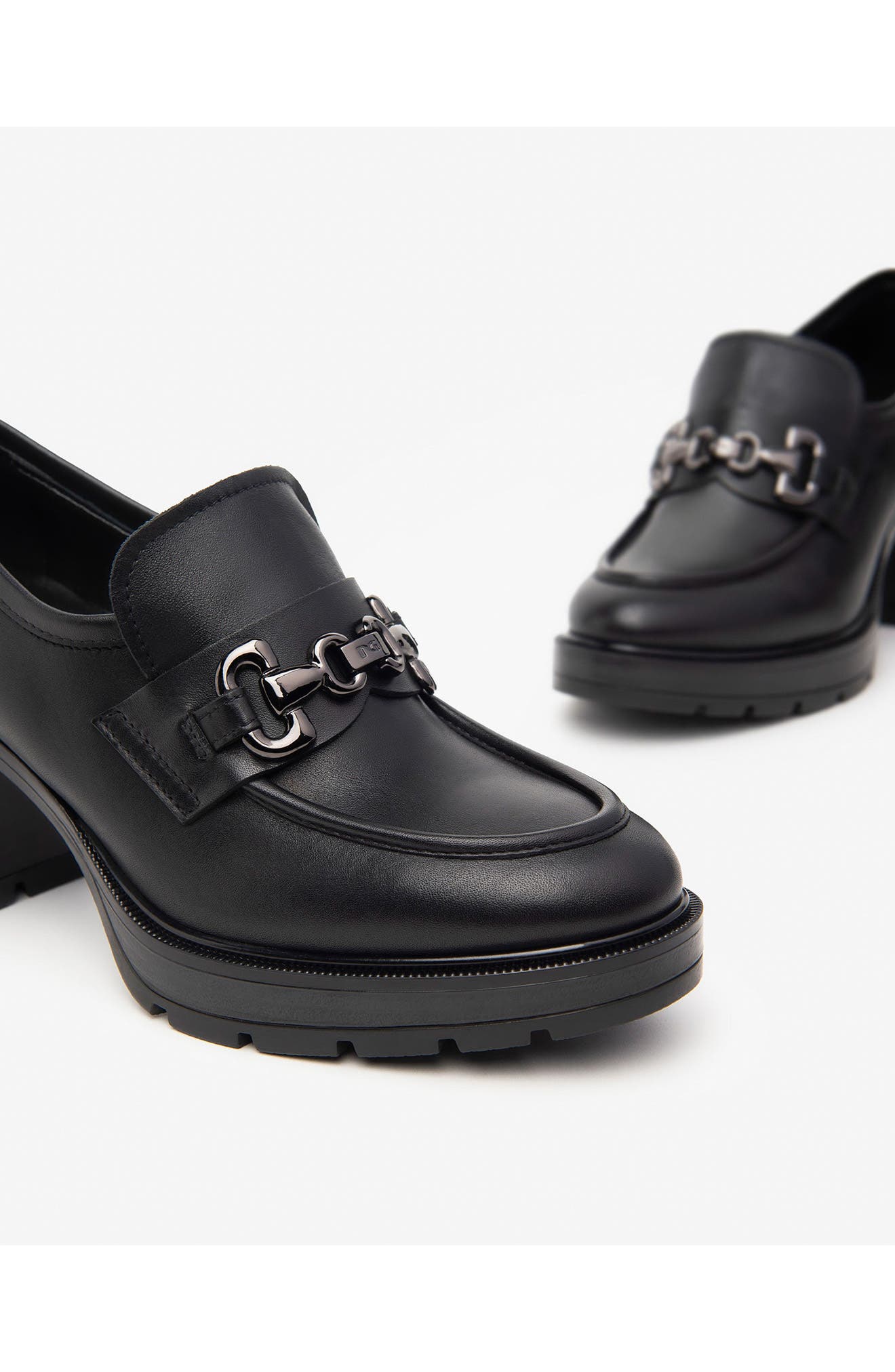 NeroGiardini Bit Loafer Pump, Alternate, color, Black