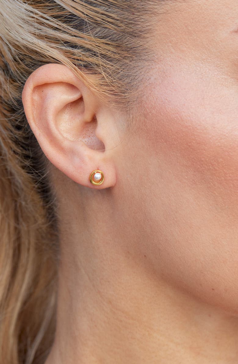 SAVVY CIE JEWELS 3-Pack Assorted Faux Pearl Stud Earrings, Alternate, color, Yellow